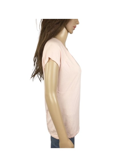 Tee-shirt rose pâle slim T40 femme été