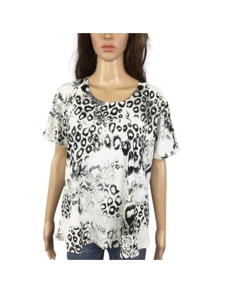 Tee-shirt léopard noir et blanc T40 fluide été