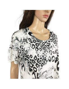 Tee-shirt léopard noir et blanc T40 fluide été 2