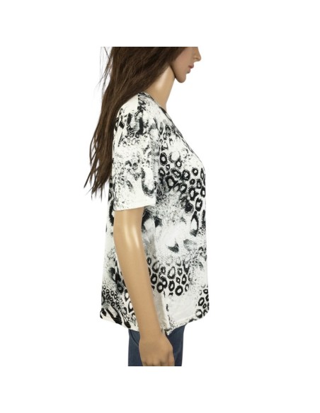 Tee-shirt léopard noir et blanc T40 fluide été