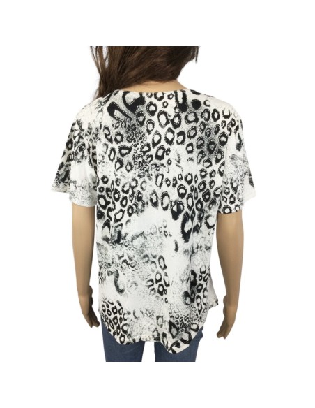 Tee-shirt léopard noir et blanc T40 fluide été