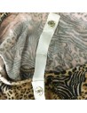 Tee-shirt noir ocre femme T38 motifs savane