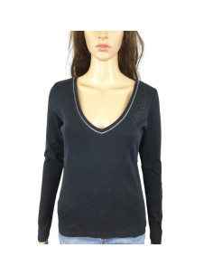 Tee-shirt Esprit bleu marine T40 avec strass