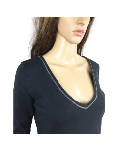 Tee-shirt Esprit bleu marine T40 avec strass 2